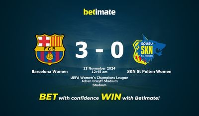 Dự đoán, Tỷ lệ cược & Mẹo cá cược Barcelona Women vs SKN St Polten Women 11/12/2024