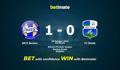 Soi kèo BATE Borisov vs FC Slutsk, tỷ lệ và tip cá cược 29/10/2023