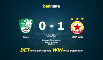 Dự đoán, Tỷ lệ cược & Mẹo cá cược Beroe vs CSKA Sofia 05/03/2025