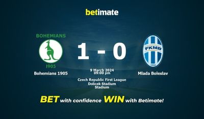 Dự đoán tỷ lệ Bohemians 1905 vs Mlada Boleslav, tỷ lệ & tip cá cược 09/03/2024