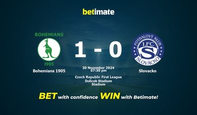 Dự đoán tỷ lệ Bohemians 1905 vs Slovakia, Tỷ lệ & Mẹo cá cược 30/11/2024