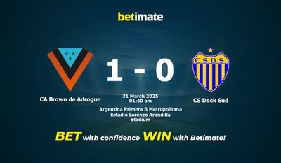 Dự đoán, Tỷ lệ cược & Mẹo cá cược CA Brown de Adrogue vs CS Dock Sud 30/03/2025