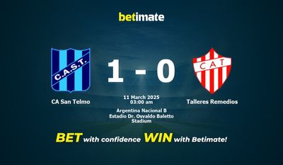Dự đoán CA San Telmo vs Talleres Remedios, tỷ lệ cá cược 10/03/2025