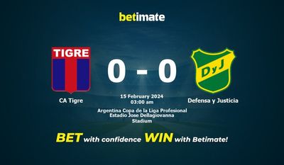 Dự đoán CA Tigre vs Defensa y Justicia, tỷ lệ cá cược 14/02/2024