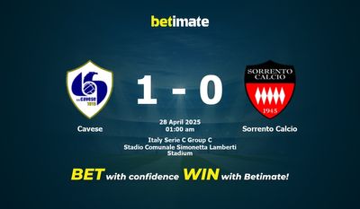 Soi kèo Cavese vs Sorrento Calcio, tỷ lệ và tip cá cược 27/04/2025