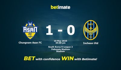 Chungnam Asan FC vs Incheon Utd Dự đoán, Tỷ lệ cược & Mẹo cá cược 05/10/2025