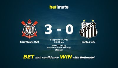 Dự đoán Corinthians U20 vs Santos U20, tỷ lệ và tip cá cược 05/09/2023