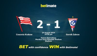 Soi kèo Cracovia Krakow vs Gornik Zabrze, Tỷ lệ & Mẹo cá cược 24/08/2024