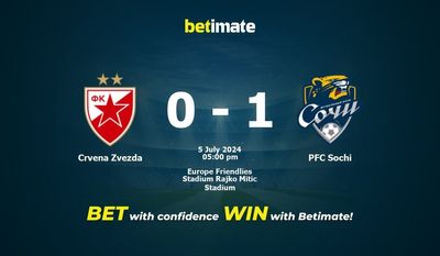 Dự đoán Crvena Zvezda vs PFC Sochi, tỷ lệ cá cược 05/07/2024