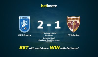 Dự đoán CS U Craiova vs FC Voluntari, tỷ lệ và tip cá cược 26/02/2024