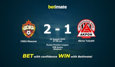 Soi kèo CSKA Moscow vs Akron Tolyatti, tỷ lệ và tip cá cược 24/08/2024