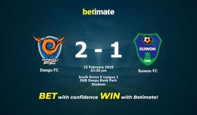 Dự đoán, Tỷ lệ cược & Mẹo cá cược Daegu FC vs Suwon FC 22/02/2025