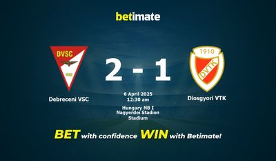 Dự đoán Debreceni VSC vs Diosgyori VTK, tỷ lệ cá cược 05/04/2025