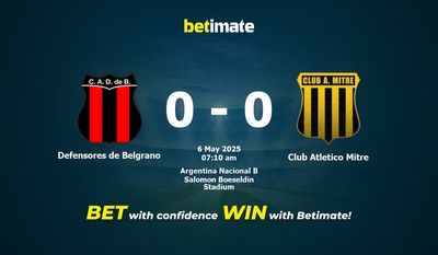Dự đoán Defensores de Belgrano vs Club Atletico Miter, tỷ lệ và tip cá cược 06/05/2025