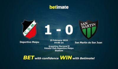 Dự đoán Deportivo Maipu vs San Martin de San Juan, tỷ lệ và tip cá cược 24/02/2024