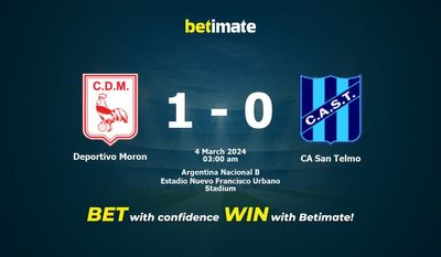 Dự đoán Deportivo Moron vs CA San Telmo, tỷ lệ cá cược 03/03/2024