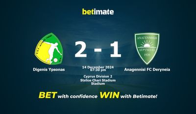 Dự đoán, tỷ lệ và tip cá cược Digenis Ypsonas vs Anagennisi FC Deryneia 14/12/2024