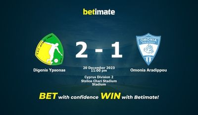 Dự đoán Digenis Ypsonas vs Omonia Aradippou, Tỷ lệ & Mẹo cá cược 20/12/2023