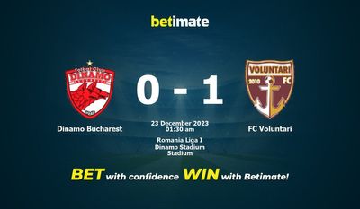Dự đoán Dinamo Bucharest vs FC Voluntari, tỷ lệ và tip cá cược 22/12/2023