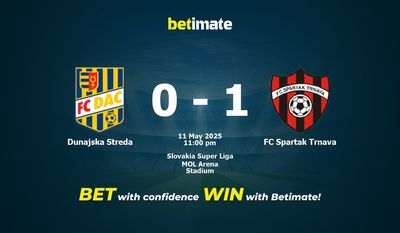 Dự đoán, tỷ lệ và tip cá cược Dunajska Streda vs FC Spartak Trnava 05/11/2025