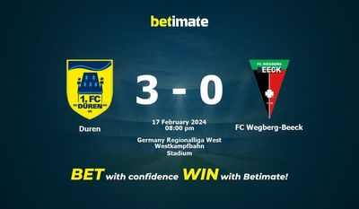 Soi kèo Duren vs FC Wegberg-Beeck, tỷ lệ và tip cá cược 17/02/2024
