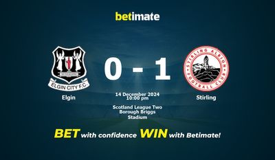 Dự đoán Elgin vs Stirling, Tỷ lệ cược & Mẹo cá cược 14/12/2024