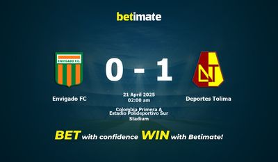 Dự đoán Envigado FC vs Deportes Tolima, tỷ lệ và tip cá cược 20/04/2025