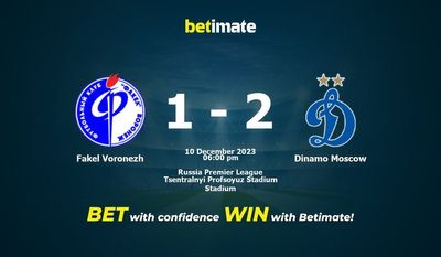 Dự đoán Fakel Voronezh vs Dinamo Moscow, tỷ lệ và tip cá cược 10/12/2023