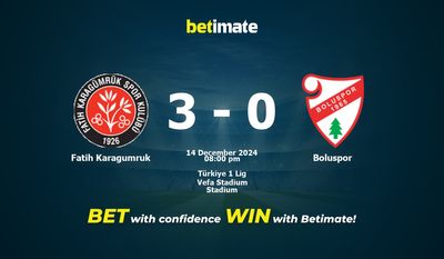 Dự đoán Fatih Karagumruk vs Boluspor, Tỷ lệ & Mẹo cá cược 14/12/2024