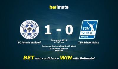 Soi kèo dự đoán FC Astoria Walldorf vs TSV Schott Mainz ngày 20/08/2023