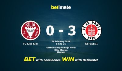 Dự đoán FC Kilia Kiel vs St Pauli II, tỷ lệ và tip cá cược 23/02/2024