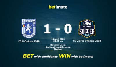 Dự đoán FC U Craiova 1948 vs CS Unirea Ungheni 2018, Tỷ lệ & Mẹo cá cược 18/04/2025