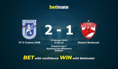 Soi kèo FC U Craiova 1948 vs Dinamo Bucharest, Tỷ lệ & Mẹo cá cược 02/02/2024