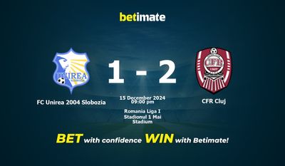 Soi kèo FC Unirea 2004 Slobozia vs CFR Cluj, Tỷ lệ & Mẹo cá cược 15/12/2024