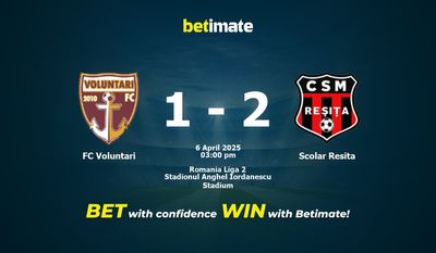 Dự đoán FC Voluntari vs Scolar Resita, tỷ lệ và tip cá cược 06/04/2025