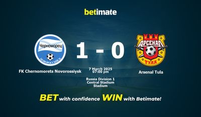 Dự đoán, Tỷ lệ cược & Mẹo cá cược FK Chernomorets Novorossiysk vs Arsenal Tula 03/07/2025