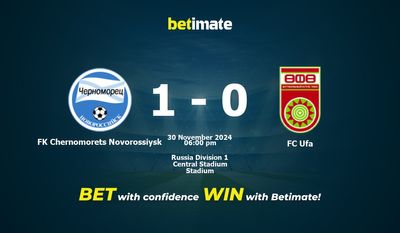 Dự đoán FK Chernomorets Novorossiysk vs FC Ufa, Tỷ lệ & Mẹo cá cược 30/11/2024