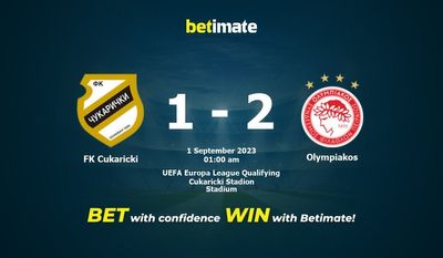Dự đoán FK Cukaricki vs Olympiakos, tỷ lệ và tip cá cược 31/08/2023