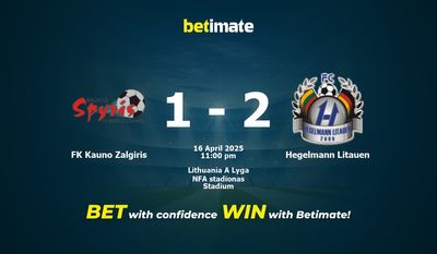 Soi kèo FK Kauno Zalgiris vs Hegelmann Litauen, Tỷ lệ & Mẹo cá cược 16/04/2025