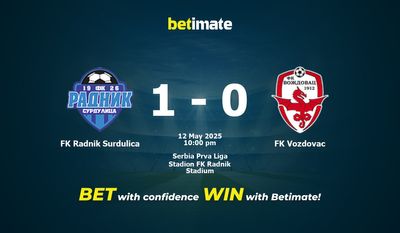 Soi kèo FK Radnik Surdulica vs FK Vozdovac, tỷ lệ cá cược 12/05/2025