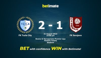 Soi kèo dự đoán FK Tuzla City vs FK Sarajevo 21/08/2023