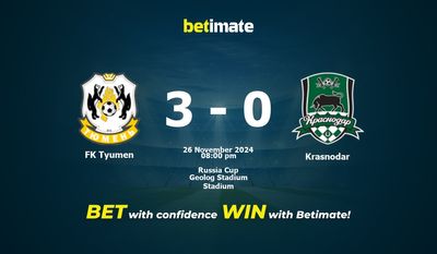 Dự đoán FK Tyumen vs Krasnodar, Tỷ lệ cược & Mẹo cá cược 26/11/2024