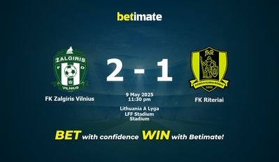 Soi kèo FK Zalgiris Vilnius vs FK Riteriai, Tỷ lệ & Mẹo cá cược 09/05/2025