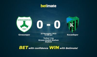 Dự đoán Giresunspor vs Kocaelispor, Tỷ lệ & Mẹo cá cược 25/11/2023