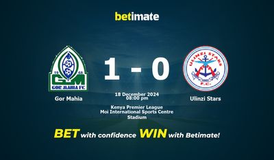 Dự đoán Gor Mahia vs Ulinzi Stars, Tỷ lệ cược & Mẹo cá cược 18/12/2024