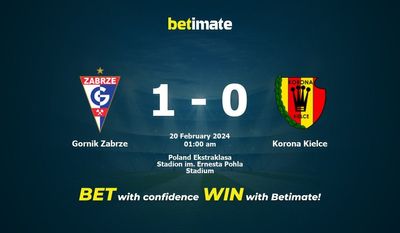 Dự đoán Gornik Zabrze vs Korona Kielce, Tỷ lệ & Mẹo cá cược 19/02/2024