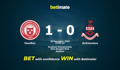 Dự đoán Hamilton vs Airdrieonians, Tỷ lệ cược & Mẹo cá cược 28/12/2024