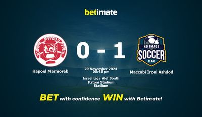 Dự đoán, Tỷ lệ cược và Mẹo cá cược Hapoel Marmorek vs Maccabi Ironi Ashdod 29/11/2024