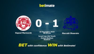 Dự đoán Hapoel Marmorek vs Maccabi Shaaraim, tỷ lệ cá cược 10/12/2024