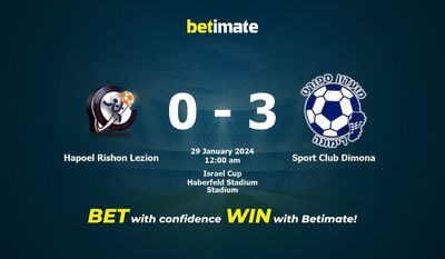 Dự đoán Hapoel Rishon Lezion vs Sport Club Dimona, Tỷ lệ & Mẹo cá cược 28/01/2024